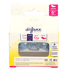 Difrax Fopspeen dental 6+ maanden glow in the dark 1 Stuks