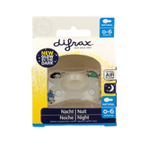 Difrax Fopspeen natural 0-6 maanden nacht 1 Stuks