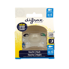 Difrax Fopspeen natural 0-6 maanden nacht 1 Stuks