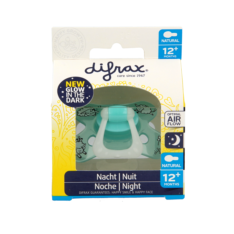 Difrax Fopspeen natural 12+ maanden nacht 1 Stuks