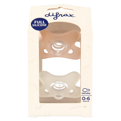 Difrax Siliconen fopspeen natural assorti 0-6 maanden 2 Stuks