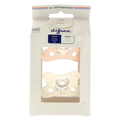 Difrax Siliconen fopspeen natural assorti 0-6 maanden 2 Stuks