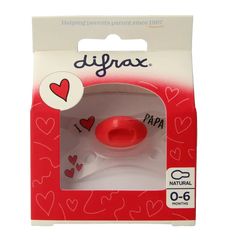 Difrax Fopspeen natural I love 0-6 maanden assorti 1 Stuks
