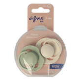 Difrax Fopspeen prime 0-6 maanden assorti 2 Stuks