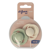 Difrax Fopspeen prime 0-6 maanden assorti 2 Stuks