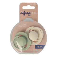 Difrax Fopspeen prime 0-6 maanden assorti 2 Stuks