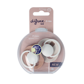 Difrax Fopspeen glow dynamic 0-6 mnd ivory/blush 2 Stuks