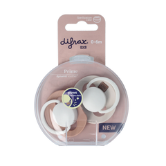 Difrax Fopspeen glow dynamic 0-6 mnd ivory/blush 2 Stuks