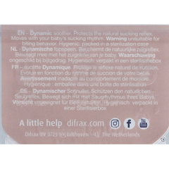 Difrax Fopspeen glow dynamic 0-6 mnd ivory/blush 2 Stuks