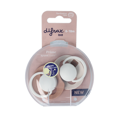 Difrax Fopspeen glow dynamic 6-18 mnd ivory/blush 2 Stuks