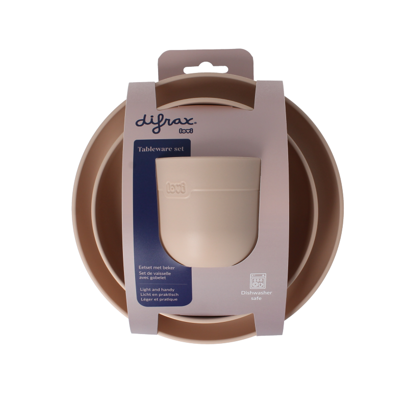 Difrax Lovi eetset met beker nude 1 Set