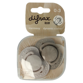 Difrax Fopspeen 0-3 maanden harmony grey 2 Stuks