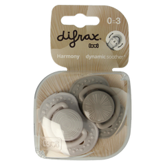 Difrax Fopspeen 0-3 maanden harmony grey 2.00 Stuks