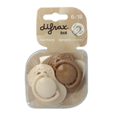 Difrax Lovi fopspeen harmony 6-20 maanden assorti 2 Stuks