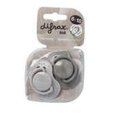 Difrax Fopspeen 6-18 maanden harmony light grey/dark grey 2.00 Stuks