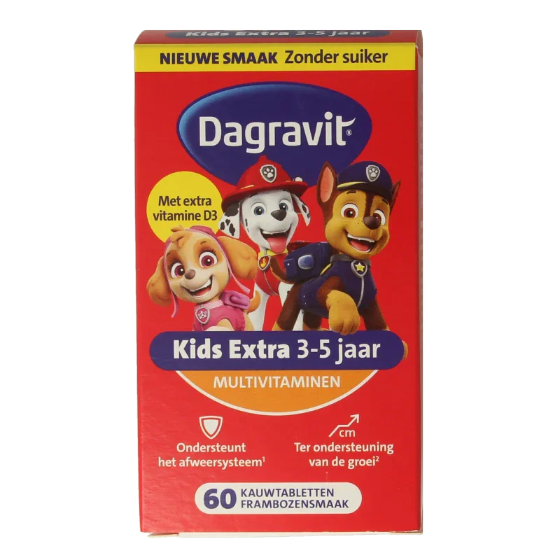 Dagravit Kids extra 3 - 5 jaar 60 Kauwtabletten