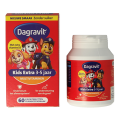 Dagravit Kids extra 3 - 5 jaar 60 Kauwtabletten