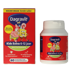 Dagravit Kids extra 6 - 12 jaar 60 Kauwtabletten