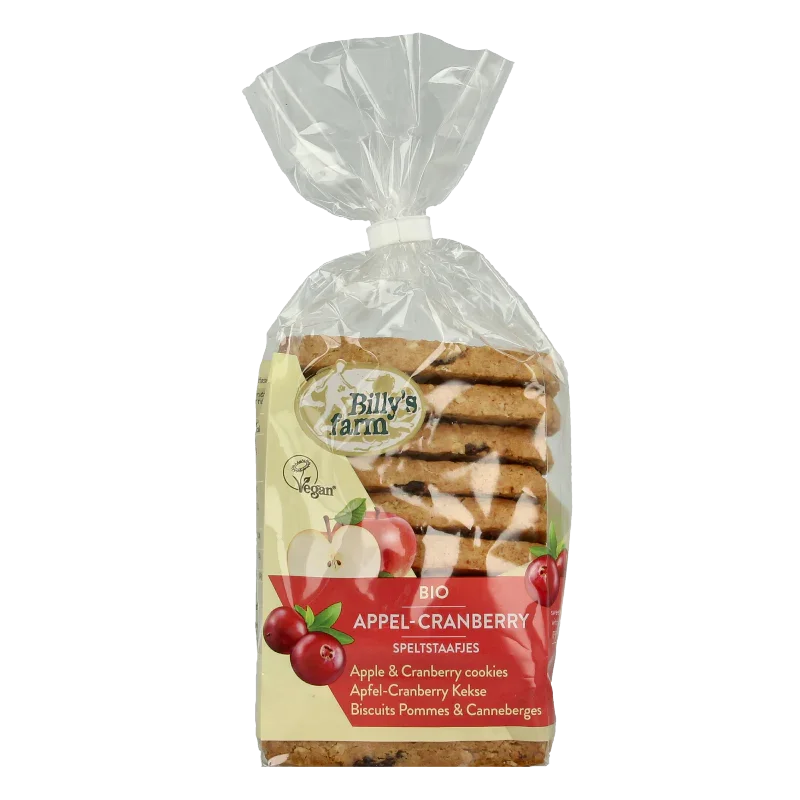 Billy's Farm Appel cranberry staafjes bio 175 Gram