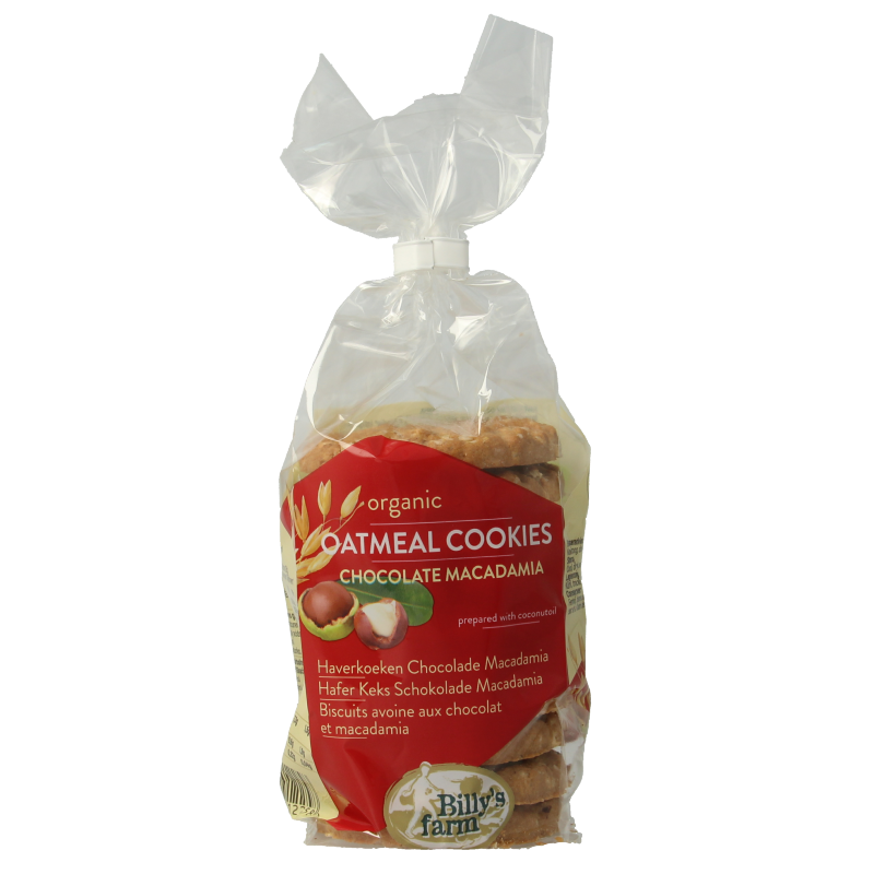 Billy's Farm Macadamia chocolade haverkoeken bio 200 Gram