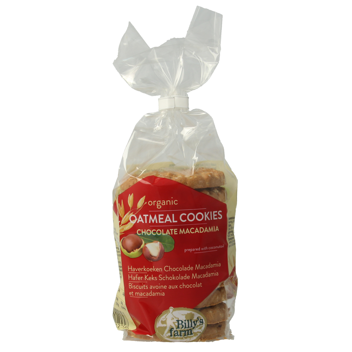 Billy's Farm Macadamia chocolade haverkoeken bio 200.00 Gram