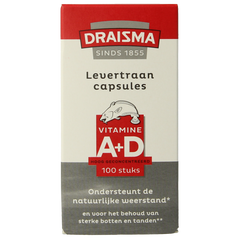 Draisma Vitamine A + D levertraan 100 Capsules