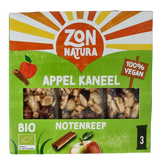 Zonnatura Noten appel kaneel reep 25 gram bio 3 Stuks