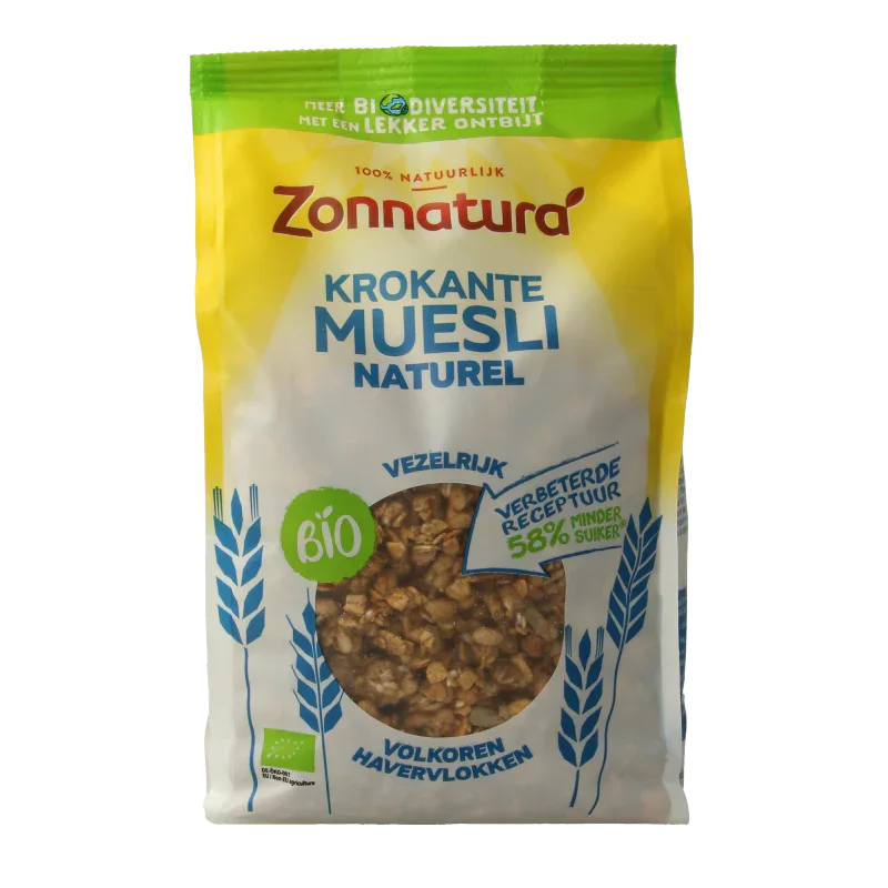 Zonnatura Krokante muesli naturel bio 375 Gram