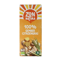 Zonnatura Gember citroengras thee bio 20 Zakjes
