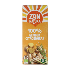 Zonnatura Gember citroengras thee bio 20.00 Zakjes