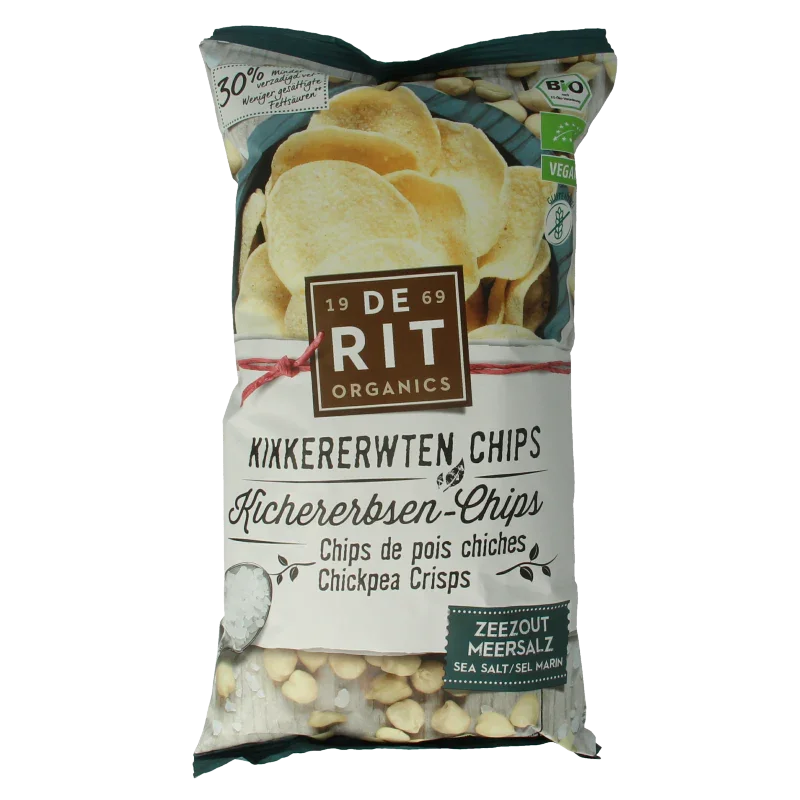 De Rit Kikkererwtenchips zeezout bio 75 Gram