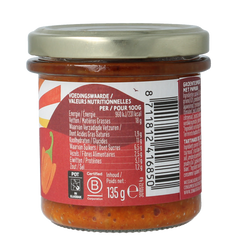 Zonnatura Groentespread paprika bio 135.00 Gram