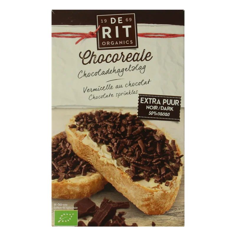 De Rit Chocoreale hagelslag extra puur bio 200 Gram