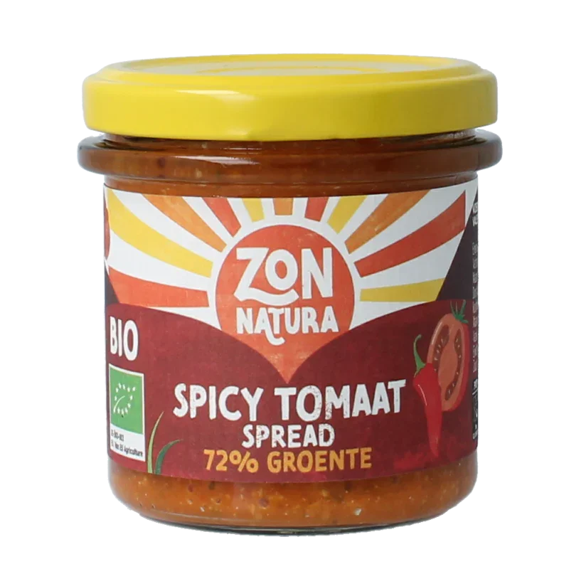 Zonnatura Groentespread spicy tomato bio 135 Gram