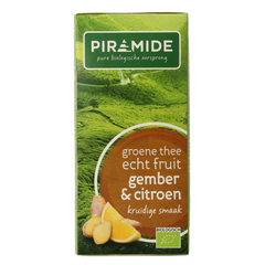 Piramide Groene thee met gember en citroen bio 20.00 Zakjes