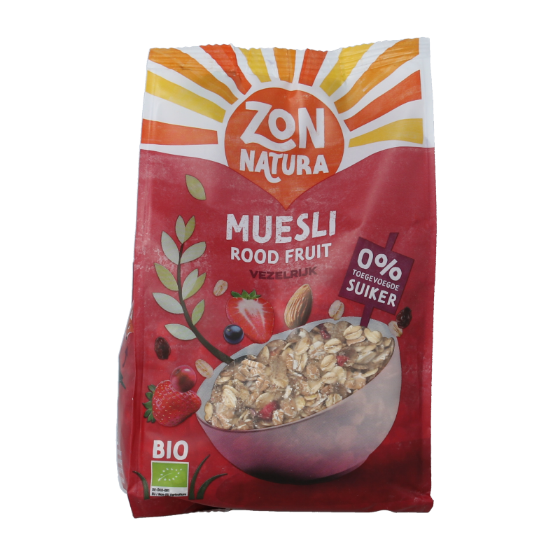 Zonnatura Muesli rood fruit bio 375 Gram