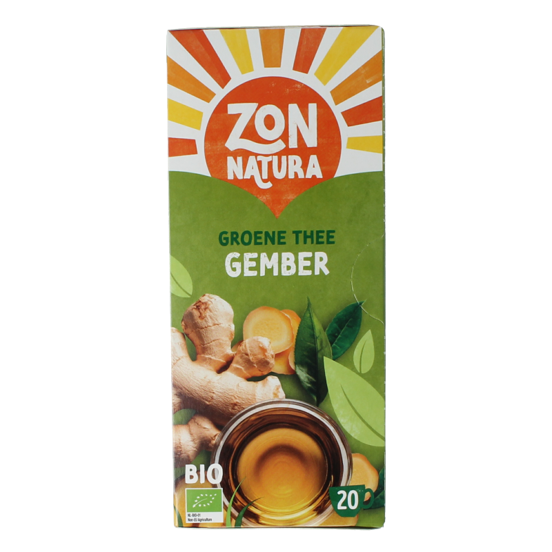 Zonnatura Groene thee gember bio 20 Zakjes