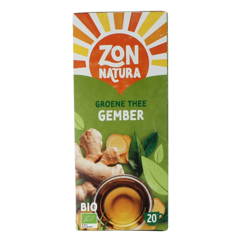 Zonnatura Groene thee gember bio 20 Zakjes