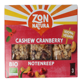 Zonnatura Notenreep cashew cranberry 3x25 gram bio 75.00 Gram