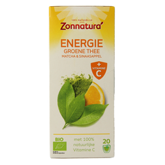 Zonnatura Energie groene thee met vitamine C bio 20 Zakjes