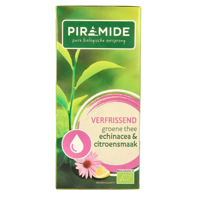 Piramide Verfrissend groene thee citroen & echinacea bio 20 Zakjes