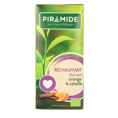 Piramide Verwarmend groene thee sinaasappel & kaneel bio 20.00 Zakjes