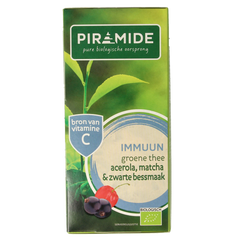Piramide Immuun groene thee acerola matcha & zwarte bes bio 20.00 Zakjes