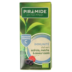 Piramide Immuun groene thee acerola matcha & zwarte bes bio 20 Zakjes