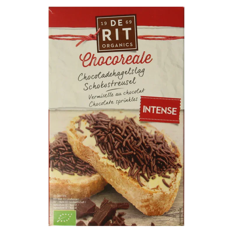 De Rit Chocoreale hagelslag puur bio 225 Gram