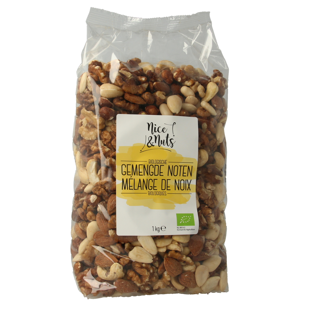 Nice & Nuts Gemengde noten rauw bio 1.00 Kilogram
