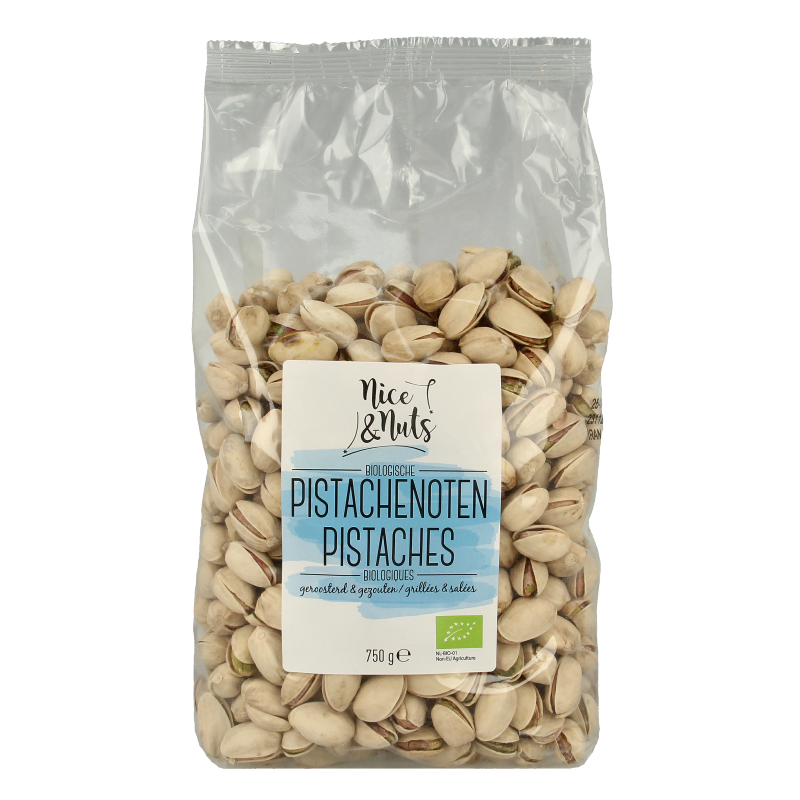 Nice & Nuts Pistache geroosterd en gezouten bio 750 Gram
