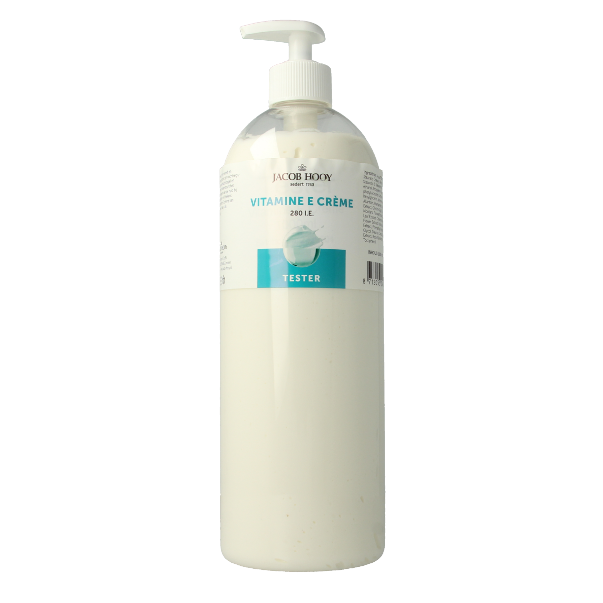 Jacob Hooy Vitamine E creme 1000ml tester 1.00 Tester
