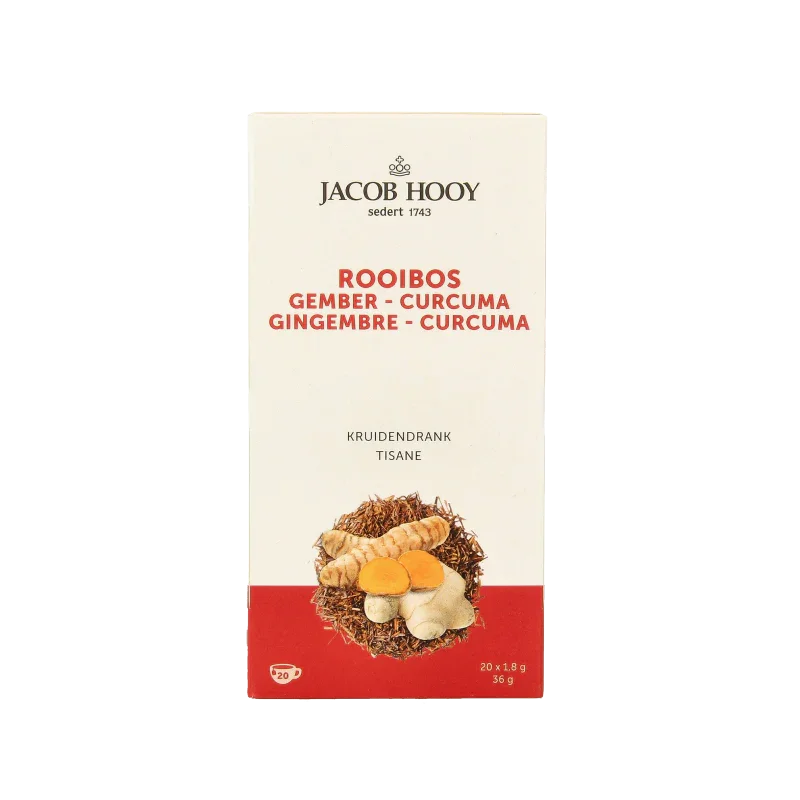 Jacob Hooy Rooibos gember curcuma thee 20 Zakjes