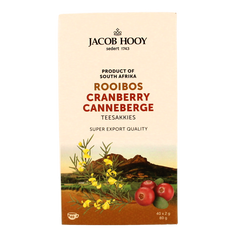 Jacob Hooy Rooibosthee cranberry 40 Zakjes